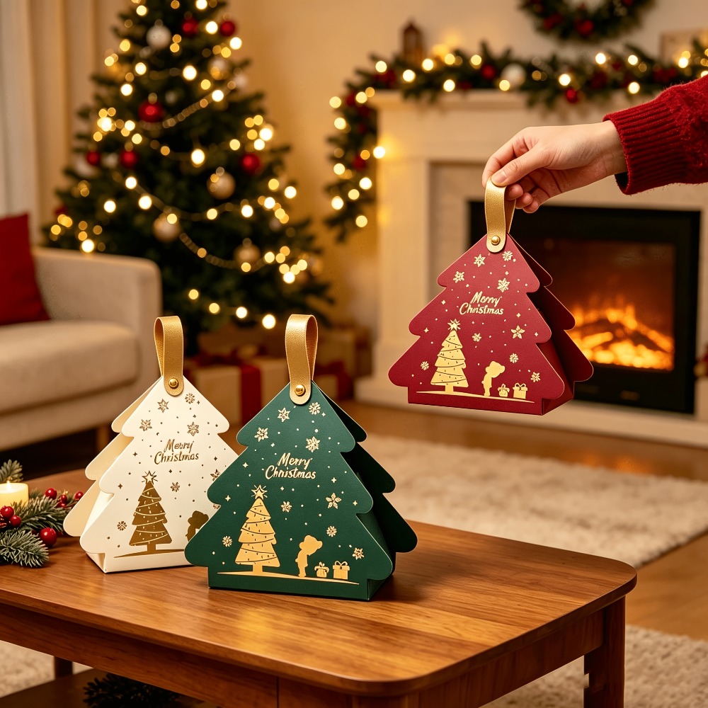 Laptops - 24 stuks kerstboomvormige papieren cadeaudoosjes met