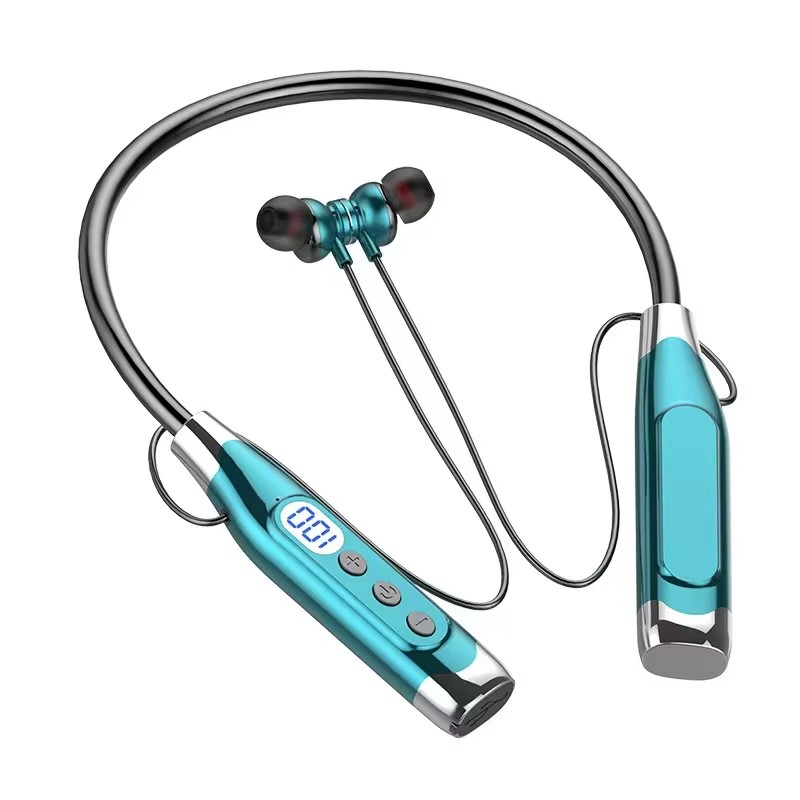 Magnetic Neckband Sports Earphones - Led-batterijweergave Type-c oplaadpoort Magnetische mp3 draadloze