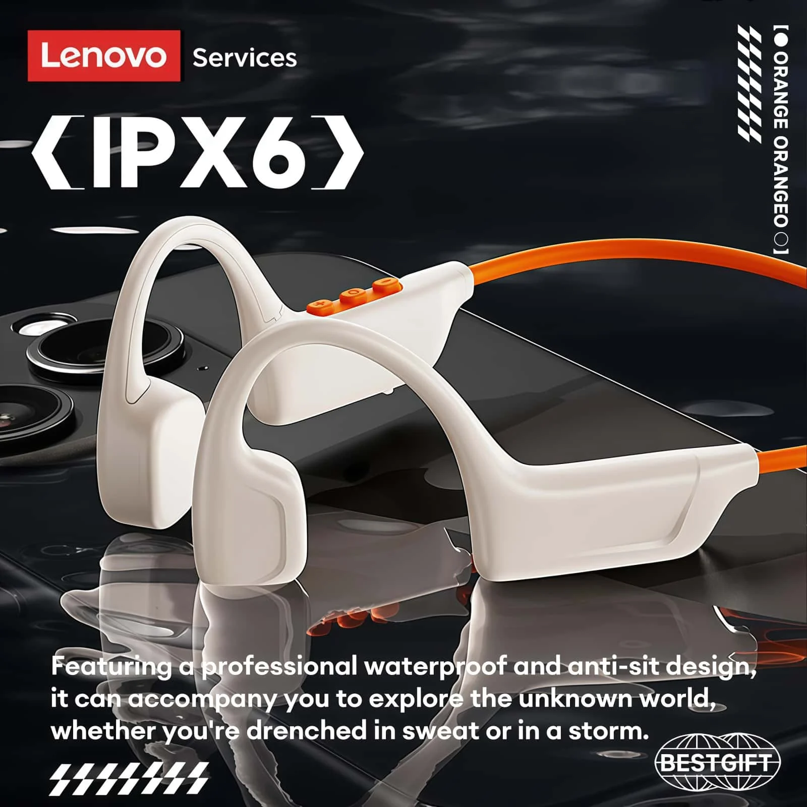 Lenovo S102 oordopjes met been - Bone Conduction Running Headphones recensie en prijs