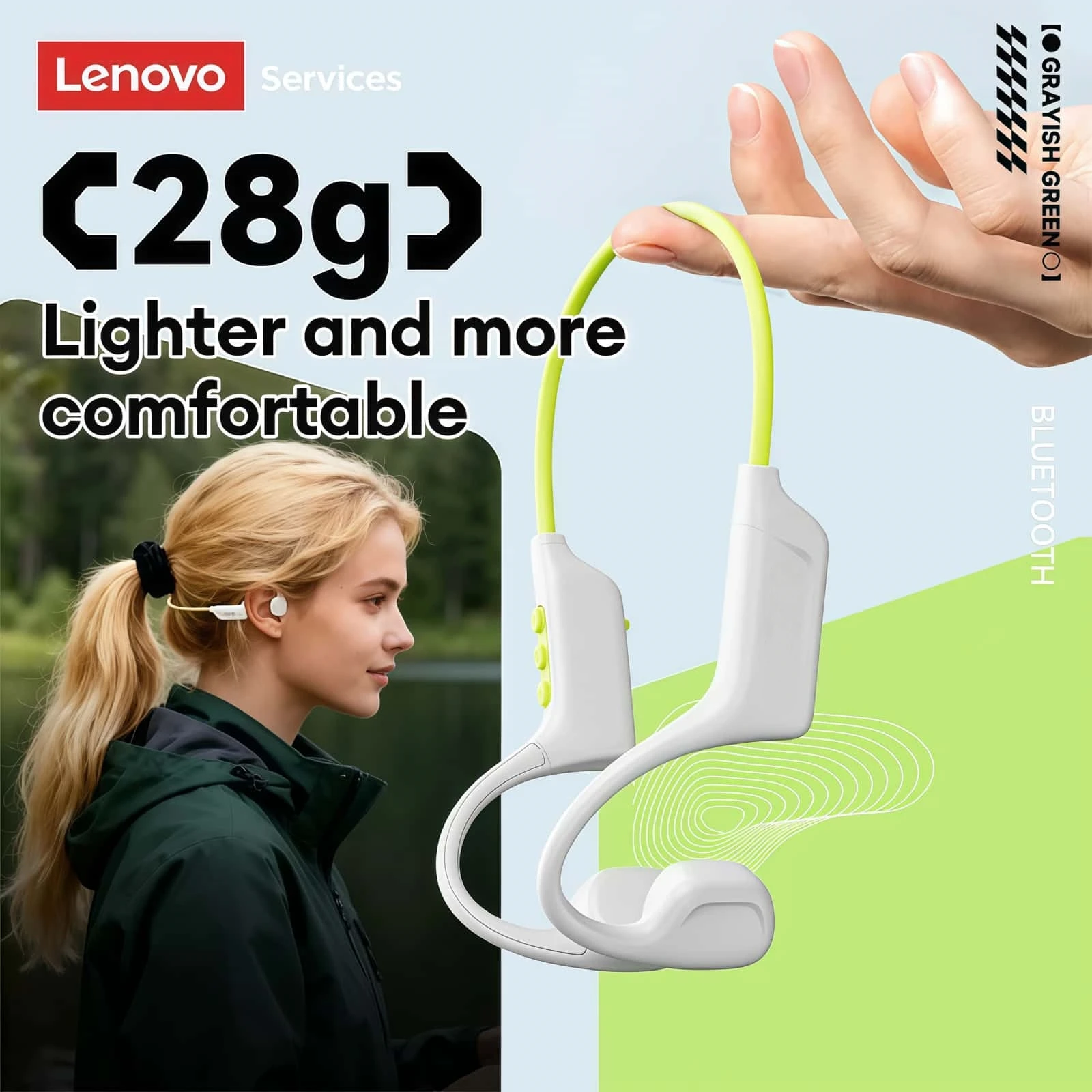 Lenovo S102 oordopjes met been - Bone Conduction Running Headphones recensie en prijs