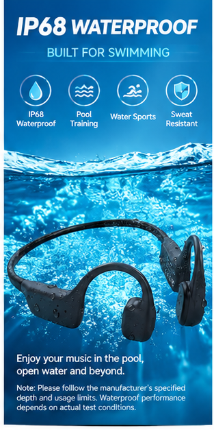 IP68 waterdichte oordopjes met - Bone Conduction Running Headphones recensie en prijs